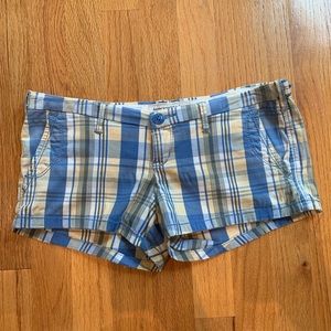 Plaid Abercrombie shorts Blue yellow size 00